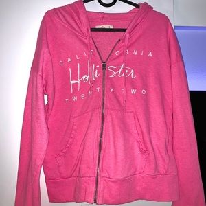 HOLLISTER Hot Pink Girls Zip Up Hoodies Jacket